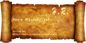 Herr Richárd névjegykártya